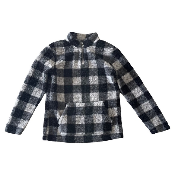 Cat & Jack | Gray Fleece Mock Neck Quarter Zip Pullover, Boys Large (12/14) - Picture 1 of 6